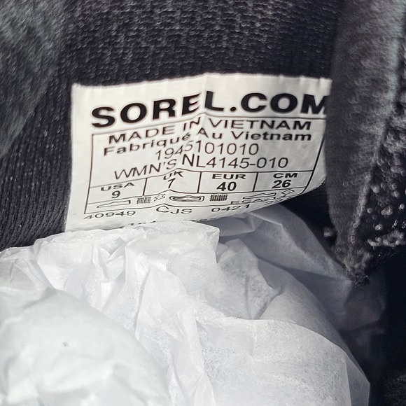 Sorel‎ Kinetic RNEGD Womens 9 Athletic Shoes Black White Mesh Sneakers - Picture 6 of 8